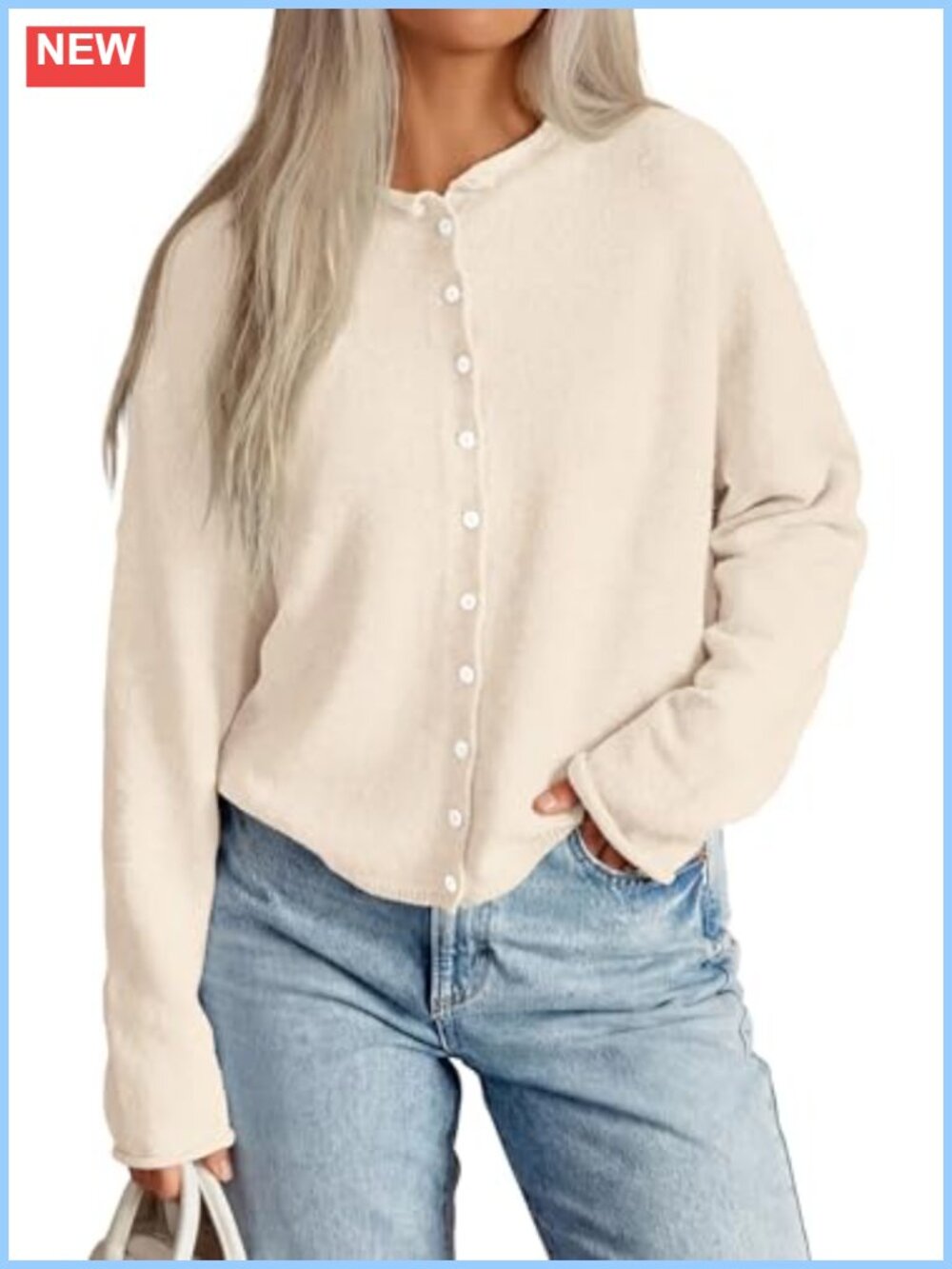 PRETTYGARDEN Button Up Knit Oversized Cardigan Women Fall Sweater